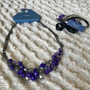 Simply Vera Wang Purple Necklace and Bracelet Set
